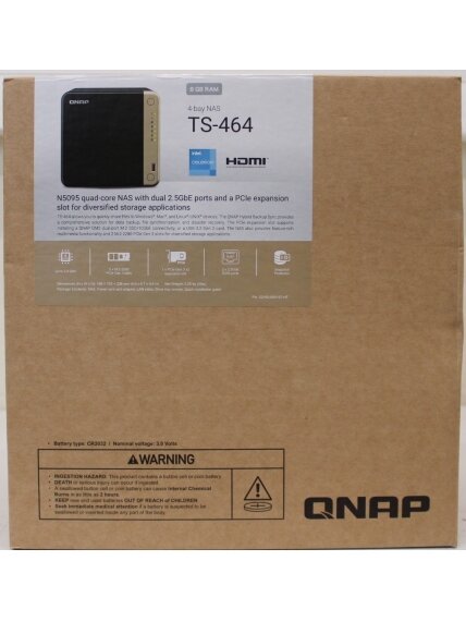 SALE OUT. QNAP | 4-Bay desktop NAS | TS-464-8G | Intel Celeron | N5095 4-core | Processor frequency 2.9 GHz | 8 GB | DEMO (SCRATCHED)