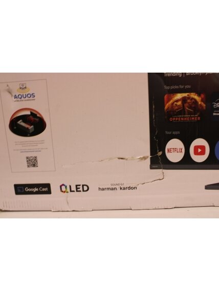 SALE OUT. Sharp 43HR7265E 43" (108cm) QLED 144Hz 4K Ultra HD Google TV, Dolby Vision IQ, Dolby Atmos, Central Stand | SALE OUT. Sharp 43HR7265E | 43 | Smart TV | Google TV | Black | DAMAGED PACKAGING 1