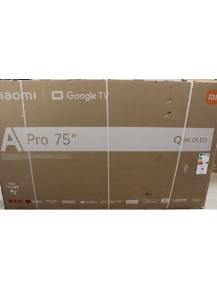 SALE OUT. Xiaomi QLED TV A Pro 2026 75" | SALE OUT. Xiaomi QLED TV A Pro 2026 | 75 | Smart TV | Google TV | 4K UHD | DAMAGED PACKAGING SALE OUT. Xiaomi QLED TV A Pro 2026 75" | SALE OUT. Xiaomi QLED TV A Pro 2026 | 75 | Smart TV | Google TV | 4K UHD | DAMAGED PACKAGING
