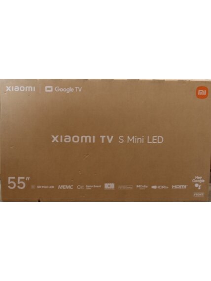 SALE OUT. Xiaomi TV S Mini LED 55 2026 | SALE OUT. Xiaomi S Mini LED 2026 | 55 | Smart TV | Google TV | 4K UHD | Dark Grey | DAMAGED PACKAGING, SCRATCHED BODY (BACK, LEFT SIDE)