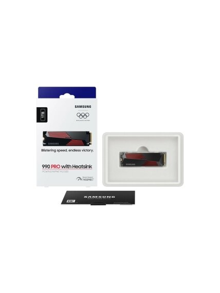Samsung | 990 PRO with Heatsink | 1000 GB | SSD form factor M.2 2280 | Solid-state drive interface M.2 NVMe | Read speed 7450 MB/s | Write speed 6900 MB/s 2