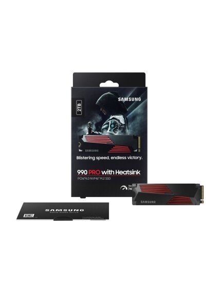 Samsung | 990 PRO with Heatsink | 2000 GB | SSD form factor M.2 2280 | Solid-state drive interface M.2 NVMe | Read speed 7450 MB/s | Write speed 6900 MB/s 2