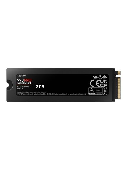 Samsung | 990 PRO with Heatsink | 2000 GB | SSD form factor M.2 2280 | Solid-state drive interface M.2 NVMe | Read speed 7450 MB/s | Write speed 6900 MB/s 1