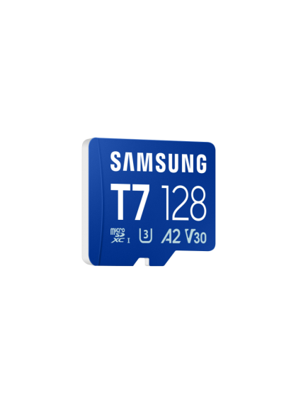 Samsung MicroSD card | T7 | 128 GB | microSDXC | Flash memory class U3, V30, A2 1 Samsung MicroSD card | T7 | 128 GB | microSDXC | Flash memory class U3, V30, A2 1