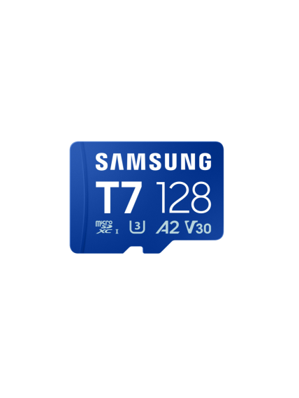 Samsung MicroSD card | T7 | 128 GB | microSDXC | Flash memory class U3, V30, A2 Samsung MicroSD card | T7 | 128 GB | microSDXC | Flash memory class U3, V30, A2