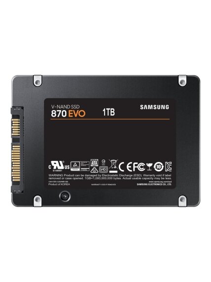 Samsung | SSD | 870 EVO | 1000 GB | SSD form factor 2.5" | Solid-state drive interface SATA III | Read speed 560 MB/s | Write speed 530 MB/s 4 Samsung | SSD | 870 EVO | 1000 GB | SSD form factor 2.5" | Solid-state drive interface SATA III | Read speed 560 MB/s | Write speed 530 MB/s 4