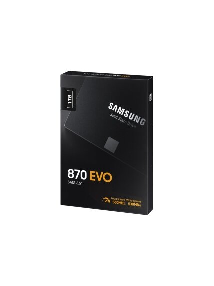 Samsung | SSD | 870 EVO | 1000 GB | SSD form factor 2.5" | Solid-state drive interface SATA III | Read speed 560 MB/s | Write speed 530 MB/s 5 Samsung | SSD | 870 EVO | 1000 GB | SSD form factor 2.5" | Solid-state drive interface SATA III | Read speed 560 MB/s | Write speed 530 MB/s 5