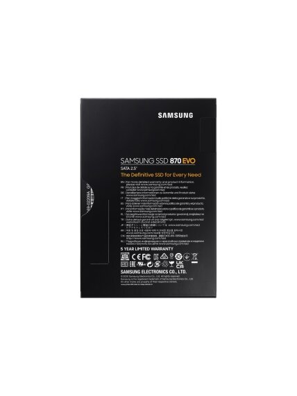 Samsung | SSD | 870 EVO | 1000 GB | SSD form factor 2.5" | Solid-state drive interface SATA III | Read speed 560 MB/s | Write speed 530 MB/s 8
