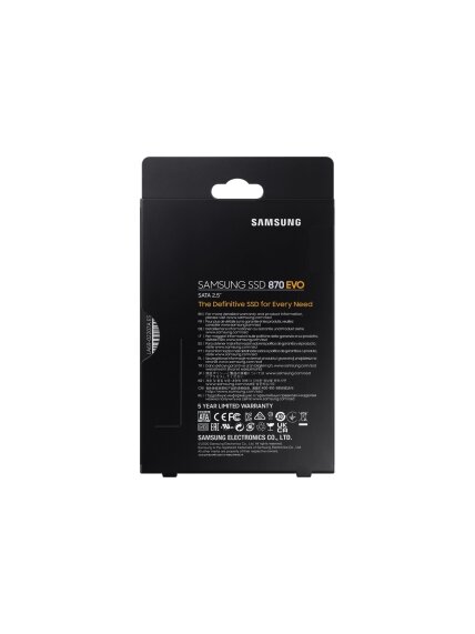 Samsung | SSD | 870 EVO | 500 GB | SSD form factor 2.5" | Solid-state drive interface SATA III | Read speed 560 MB/s | Write speed 530 MB/s 11 Samsung | SSD | 870 EVO | 500 GB | SSD form factor 2.5" | Solid-state drive interface SATA III | Read speed 560 MB/s | Write speed 530 MB/s 11