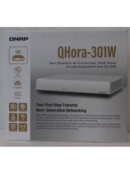 SALE OUT. QNAP QHora-301W WiFi 6 up to 3.5Gbps Speed AX optimized Quad-Core Processor 4x4 MU-MIMO & OFDMA 2* 10GbE (Multi-Gig) WAN/LAN adjus | SALE OUT. QNAP Dual bandRouter | QHora-301W | 802.11ax | Ethernet LAN (RJ-45) ports 6 | Mesh Support Yes | MU-Mi