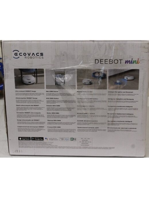 SALE OUT. Ecovacs DEEBOT mini Vacuum cleaner, Robot, Wet&Dry, ZeroTangle Technology, Agile Navigation, White/Blue + Auto-empty station | Ecovacs Robotic Vacuum Cleaner | DEEBOT mini BLUE | Wet&Dry | Li-ion | 3200 mAh | Dust capacity 1.8 L | 8000 Pa | Whit SALE OUT. Ecovacs DEEBOT mini Vacuum cleaner, Robot, Wet&Dry, ZeroTangle Technology, Agile Navigation, White/Blue + Auto-empty station | Ecovacs Robotic Vacuum Cleaner | DEEBOT mini BLUE | Wet&Dry | Li-ion | 3200 mAh | Dust capacity 1.8 L | 8000 Pa | Whit