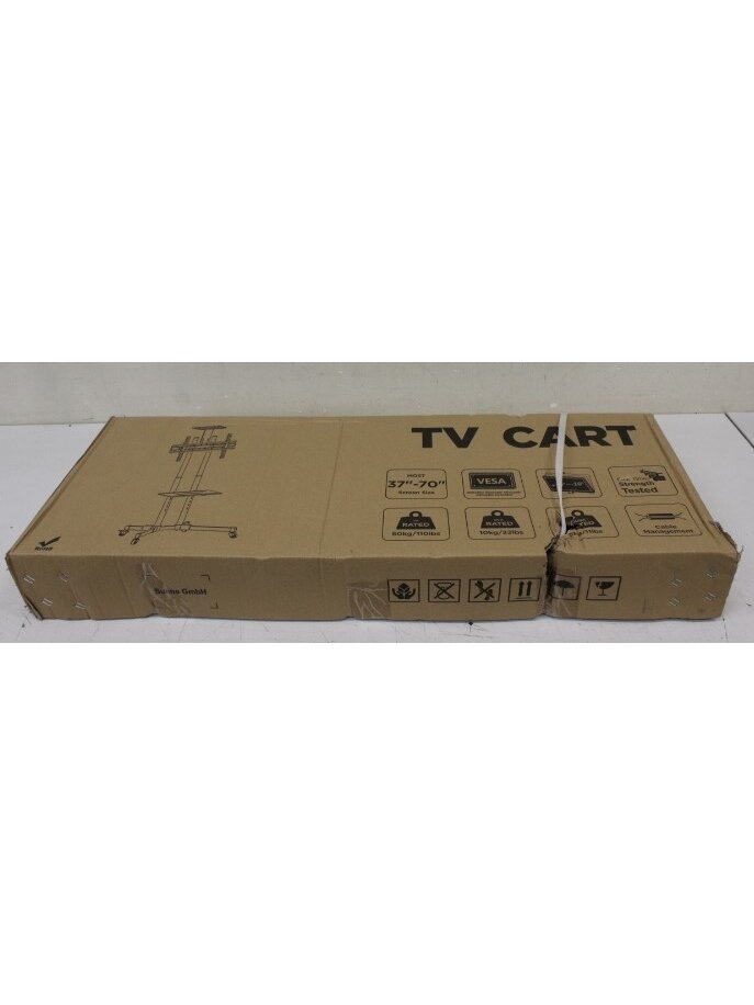 SALE OUT. Sunne 37-70", Fixed height | Sunne Floor stand | S112 multifunctional Mobile TV cart | Tilt | 37-70 " | DAMAGED PACKAGING | Black