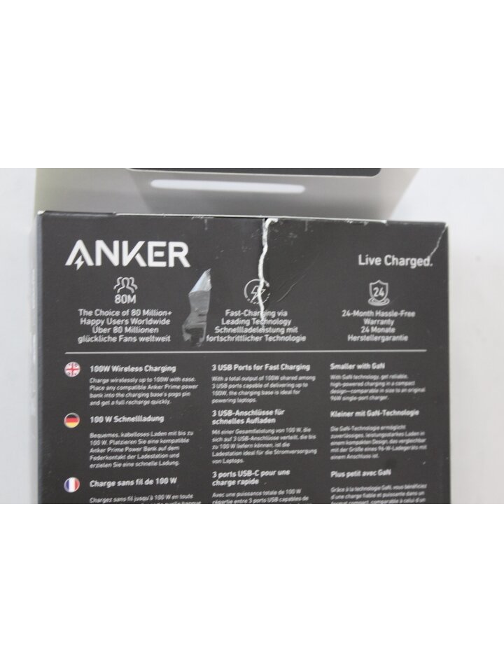 SALE OUT. Anker Prime Charging Base for Power Bank, 100W | A1902311 | Black | UNPACKED, DAMAGED PACKAGING, SCRATCHED 2 SALE OUT. Anker Prime Charging Base for Power Bank, 100W | A1902311 | Black | UNPACKED, DAMAGED PACKAGING, SCRATCHED 2