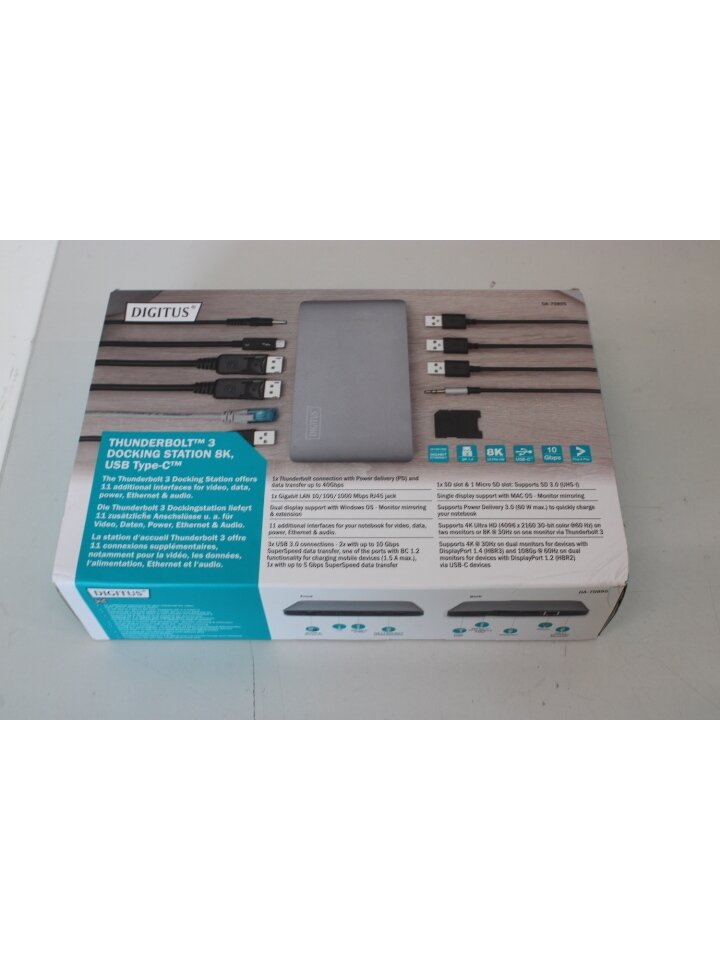 SALE OUT. | Digitus | Thunderbolt™ 3 Dockingstation 8K, USB Type-C™ | Ethernet LAN | Warranty 24 month(s) | DAMAGED PACKAGING, UNPACKED SALE OUT. | Digitus | Thunderbolt™ 3 Dockingstation 8K, USB Type-C™ | Ethernet LAN | Warranty 24 month(s) | DAMAGED PACKAGING, UNPACKED
