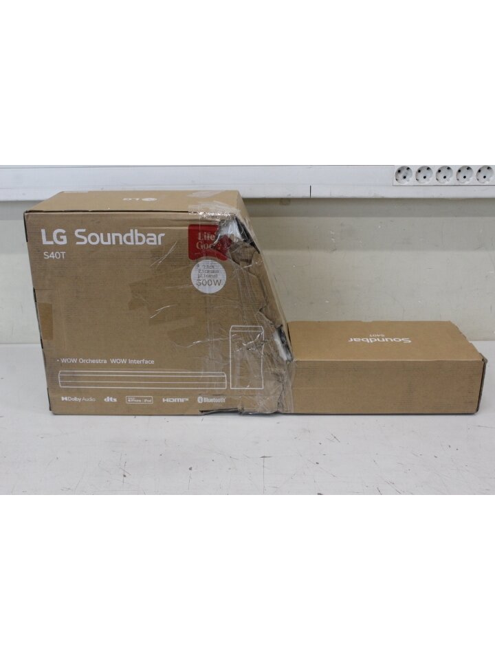 SALE OUT. LG Soundbar S40T for TV 2.1 ch. with Bluetooth | LG Soundbar 2.1 Channel Sound System | S40T | 27 " | IPS | FHD | 16:9 | 60 Hz | 14 ms | 1920 x 1080 | 250 cd/m² | HDMI ports quantity 2 | Black | Warranty 24 month(s) | DAMAGED PACKAGING | Blueto SALE OUT. LG Soundbar S40T for TV 2.1 ch. with Bluetooth | LG Soundbar 2.1 Channel Sound System | S40T | 27 " | IPS | FHD | 16:9 | 60 Hz | 14 ms | 1920 x 1080 | 250 cd/m² | HDMI ports quantity 2 | Black | Warranty 24 month(s) | DAMAGED PACKAGING | Blueto