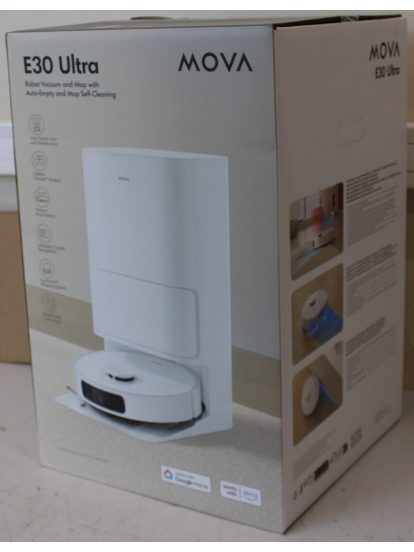 SALE OUT. MOVA E30 Ultra Robot Vacuum cleaner, 7000Pa, 5200mAh, White + Auto Empty station | MOVA Robot Vacuum | E30 Ultra | Wet&Dry | 5200 mAh | Dust capacity 3.2 L | 7000 Pa | White | DAMAGED PACKAGING | 36 month(s) 6 SALE OUT. MOVA E30 Ultra Robot Vacuum cleaner, 7000Pa, 5200mAh, White + Auto Empty station | MOVA Robot Vacuum | E30 Ultra | Wet&Dry | 5200 mAh | Dust capacity 3.2 L | 7000 Pa | White | DAMAGED PACKAGING | 36 month(s) 6