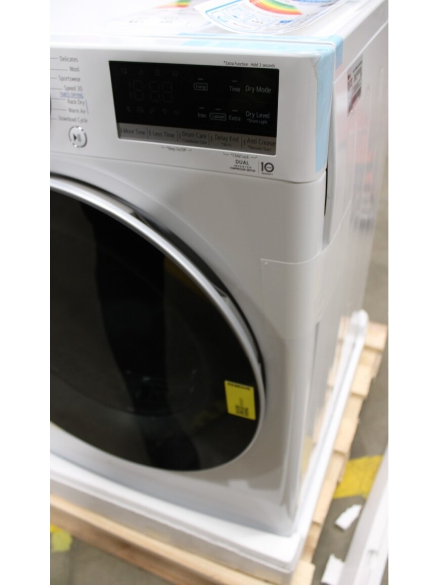 SALE OUT. | LG Dryer Machine | RH80V9AV3N | Energy efficiency class C | Front loading | 8 kg | LED | Depth 69 cm | Wi-Fi | White | DAMAGED PACKAGING AND RIGHT SIDE, DENTED FRONT (BOTTOM) 1