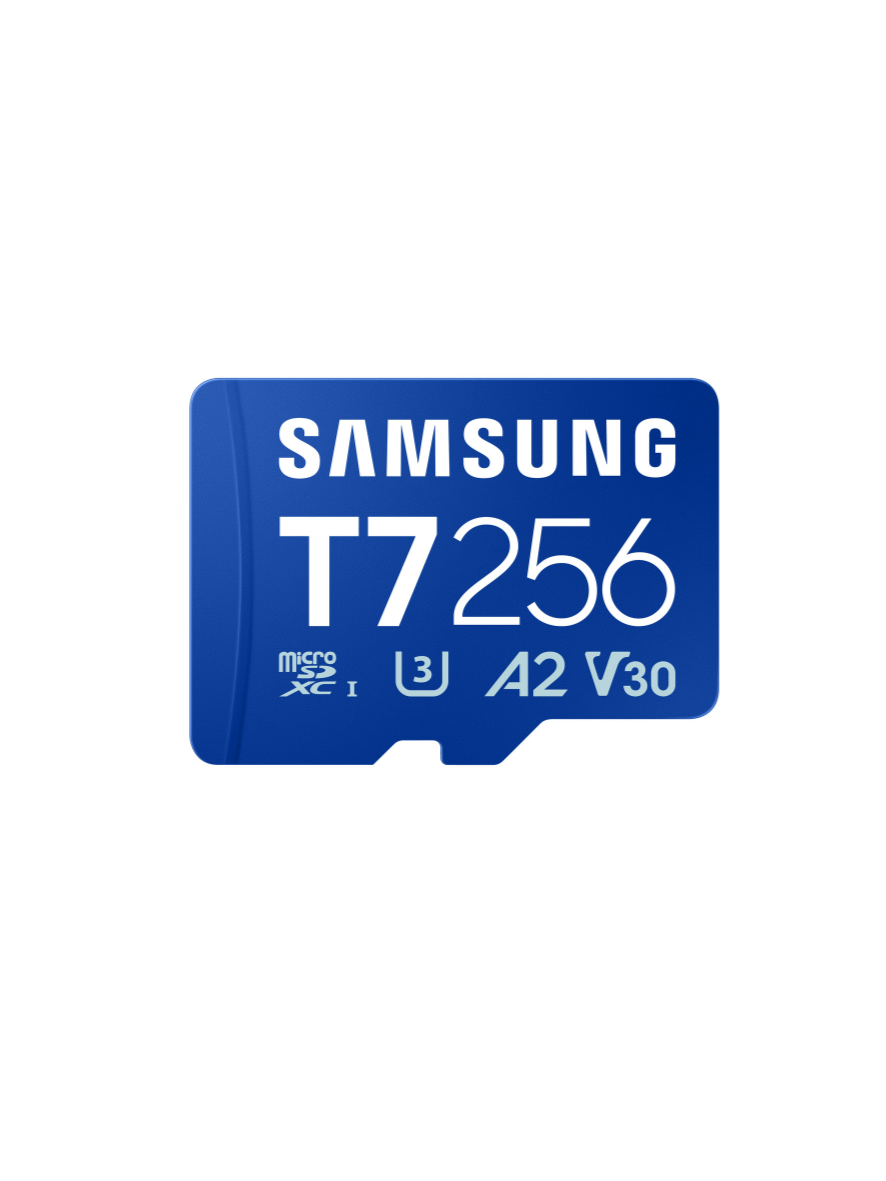Samsung MicroSD card | T7 | 256 GB | microSDXC | Flash memory class U3, V30, A2 Samsung MicroSD card | T7 | 256 GB | microSDXC | Flash memory class U3, V30, A2