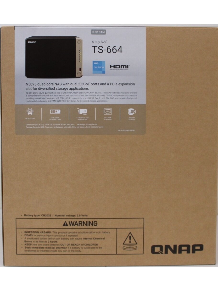 SALE OUT. QNAP | 6-Bay desktop NAS | TS-664-8G | Intel Celeron | N5095 4-core | Processor frequency 2.9 GHz | 8 GB | DDR4 | DEMO (SCRATCHED) SALE OUT. QNAP | 6-Bay desktop NAS | TS-664-8G | Intel Celeron | N5095 4-core | Processor frequency 2.9 GHz | 8 GB | DDR4 | DEMO (SCRATCHED)