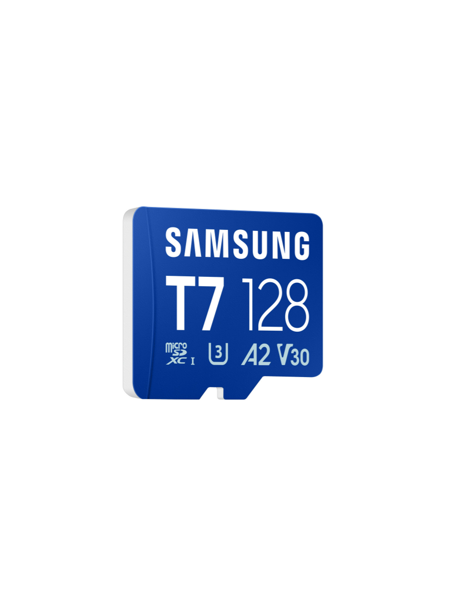 Samsung MicroSD card | T7 | 128 GB | microSDXC | Flash memory class U3, V30, A2 1 Samsung MicroSD card | T7 | 128 GB | microSDXC | Flash memory class U3, V30, A2 1