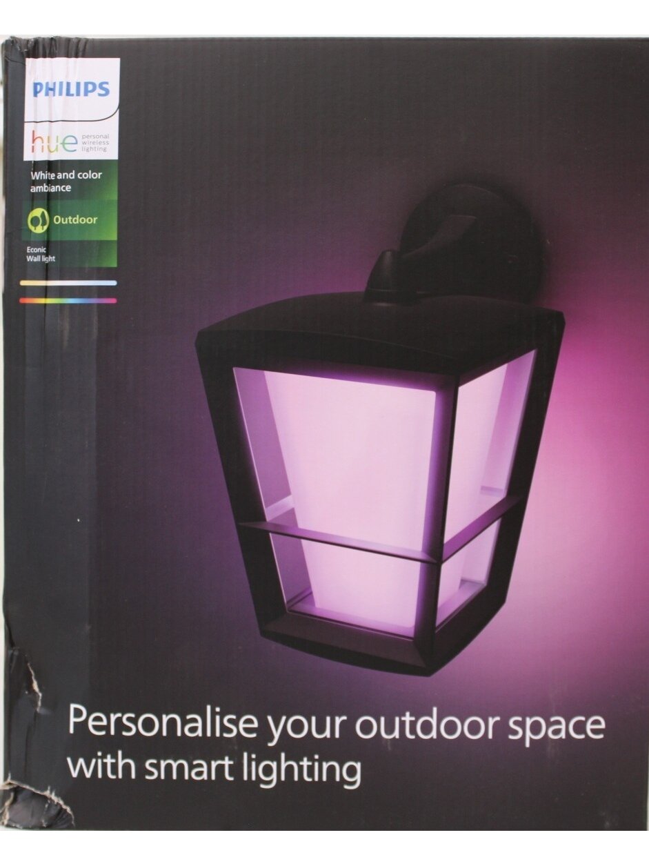 SALE OUT. | Philips Hue WCA Econic Outdoor Wall Lantern | 15 W | 2000-6500 Hue White Colour Ambiance | DAMAGED PACKAGING | 24 month(s) SALE OUT. | Philips Hue WCA Econic Outdoor Wall Lantern | 15 W | 2000-6500 Hue White Colour Ambiance | DAMAGED PACKAGING | 24 month(s)