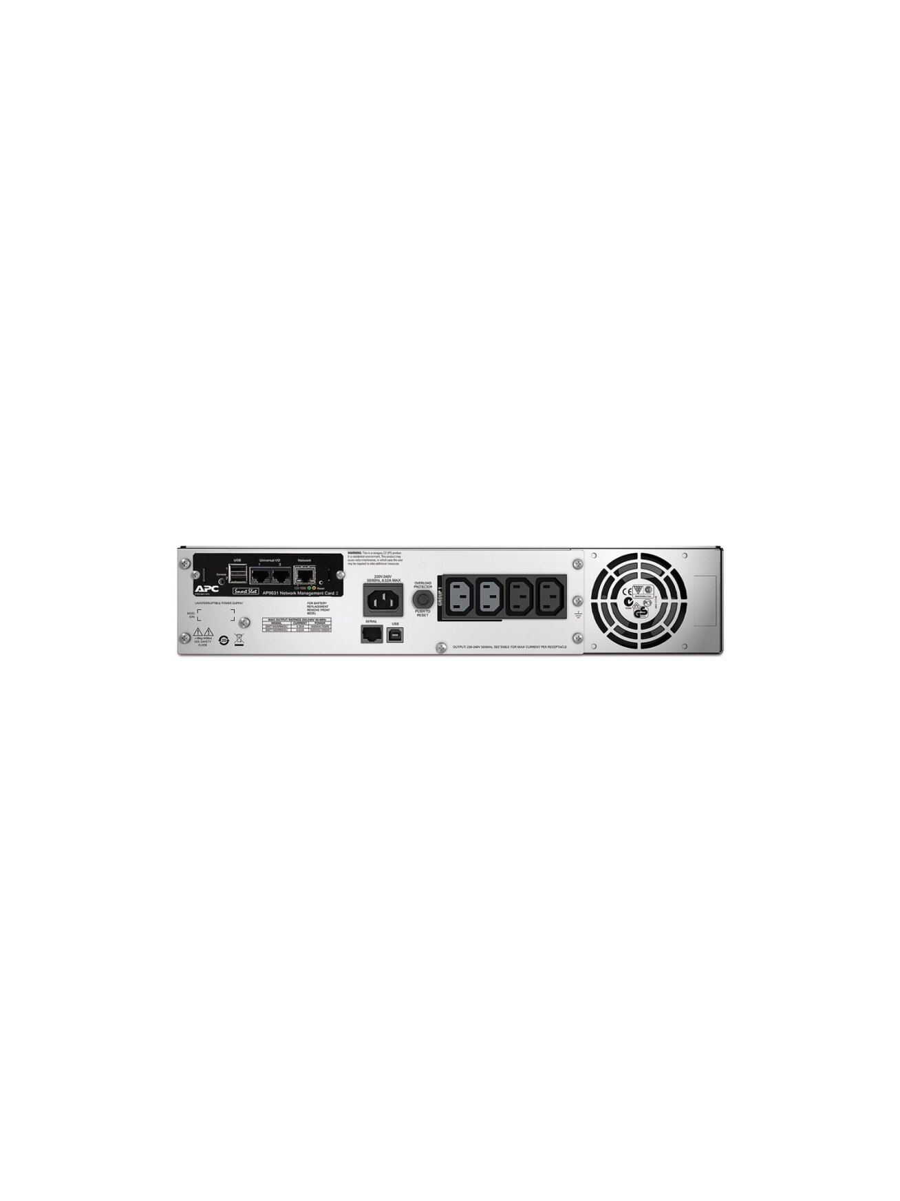 Schneider Electric APC Smart-UPS, Rackmount 2U, 230V, 4x IEC C13 sockets, Network card, AVR, LCD | SMT1500RMI2UNC | 1500 VA | 1000 W | 230 V 2