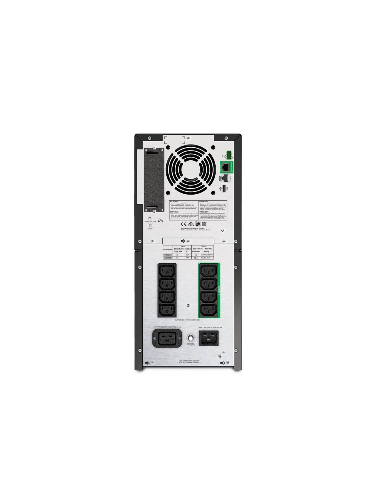 Schneider Electric Smart-UPS, Tower, SmartConnect port + SmartSlot, AVR, LCD | SMT3000IC | 3000 VA | 2700 W 1