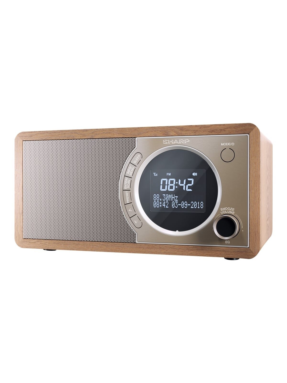 Sharp DR-450(BR) Digital Radio, FM/DAB/DAB+, Bluetooth 4.2, Alarm function, Brown | Sharp | Digital Radio | DR-450(BR) | Bluetooth | Brown 1