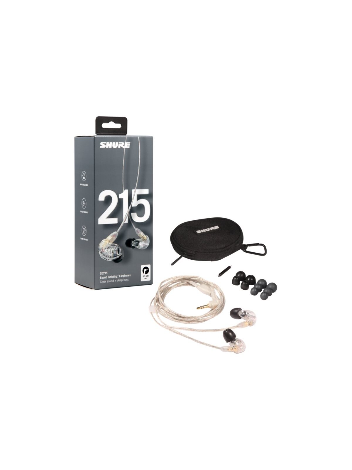 Shure SE215 Earphone, Clear | Shure 1 Shure SE215 Earphone, Clear | Shure 1