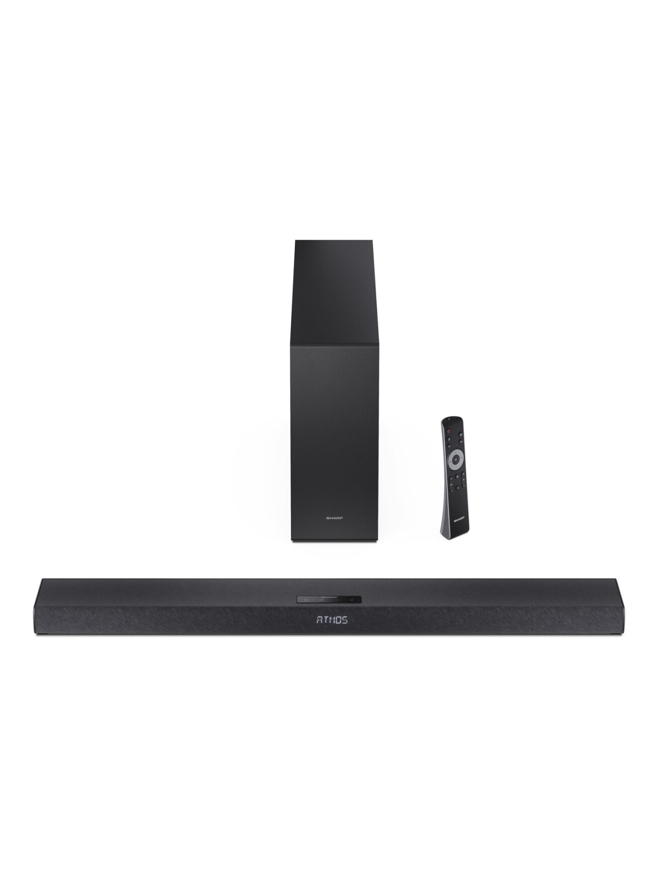Sharp 2.1ch Ultra-slim Dolby Atmos/DTS Virtual: X Soundbar with Wireless Subwoofer | HT-SBW320 | 360 W | Bluetooth | Black | Wireless connection