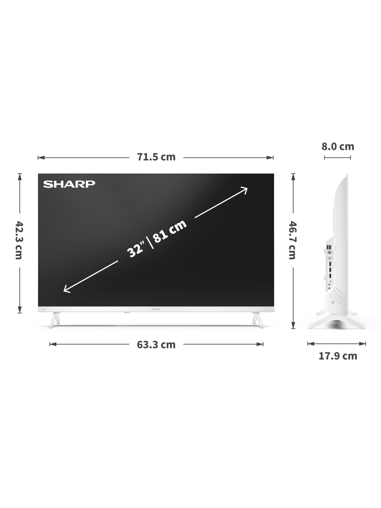 Sharp | 32HF2265EW | 32 | Smart TV | Google TV | White 7