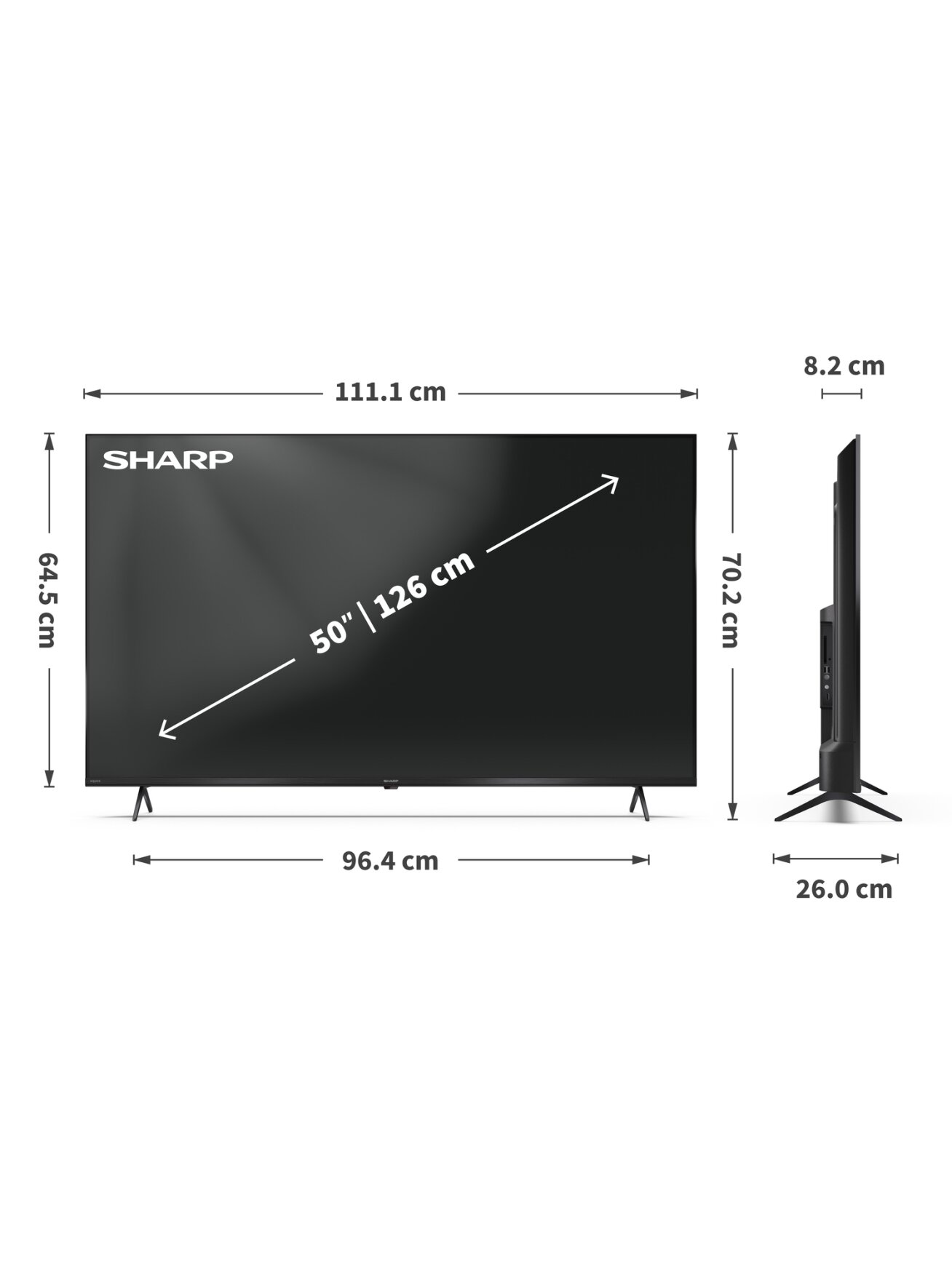 Sharp | 50HP5265E | 50 | Smart TV | Google TV | UHD | Black 7