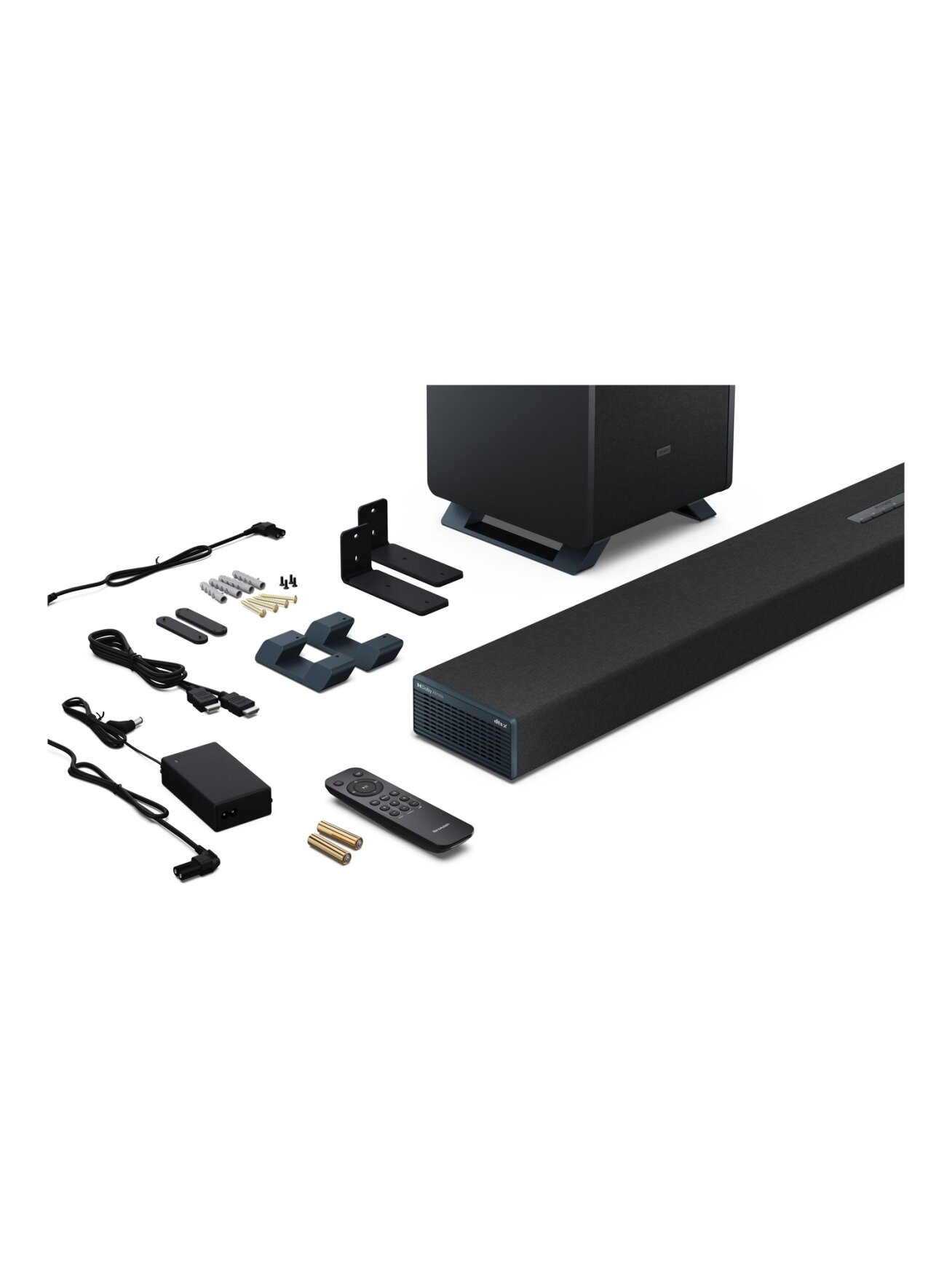 Sharp | 5.1.2 Dolby Atmos/DTS:X Soundbar with Wireless Subwoofer | HT-SBW55121(BK) | Bluetooth 3 Sharp | 5.1.2 Dolby Atmos/DTS:X Soundbar with Wireless Subwoofer | HT-SBW55121(BK) | Bluetooth 3