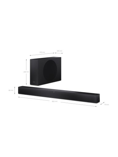 Sharp 2.1 Dolby Atmos/DTS Virtual:X Soundbar with Slim Wireless Subwoofer | HT-SBW310 | 330 W | Bluetooth | Black | Wireless connection