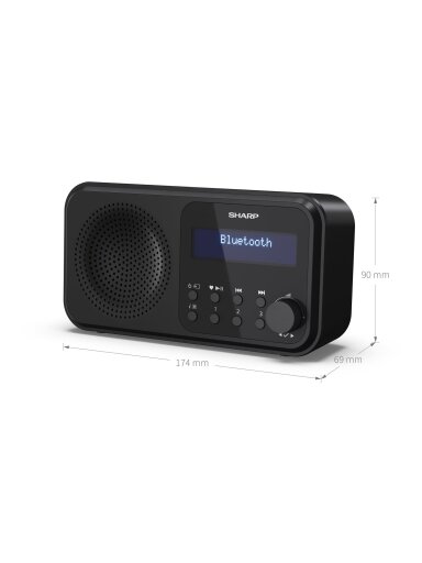 Sharp DR-P420(BK) Tokyo Portable Digital Radio, FM/DAB/DAB+, Bluetooth 5.0, USB or Battery Powered, Midnight Black | Sharp | Tokyo Portable Digital Radio | DR-P420(BK) | Bluetooth | Midnight Black