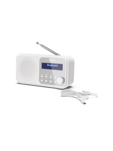 Sharp DR-P420(WH) Tokyo Portable Digital Radio, FM/DAB/DAB+, Bluetooth 5.0, USB or Battery Powered, Snowy White | Sharp | Tokyo Portable Digital Radio | DR-P420(WH) | Bluetooth | White
