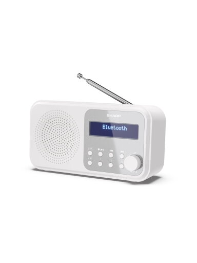 Sharp DR-P420(WH) Tokyo Portable Digital Radio, FM/DAB/DAB+, Bluetooth 5.0, USB or Battery Powered, Snowy White | Sharp | Tokyo Portable Digital Radio | DR-P420(WH) | Bluetooth | White