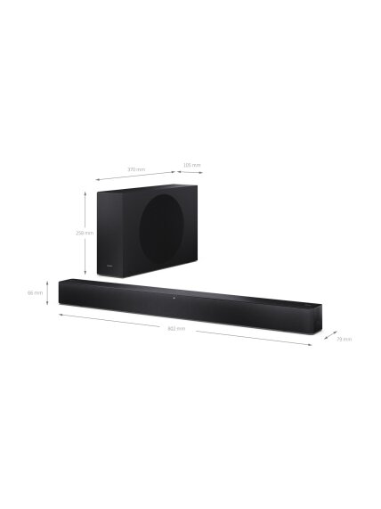 Sharp 2.1 Dolby Atmos/DTS Virtual:X Soundbar with Slim Wireless Subwoofer | HT-SBW310 | 330 W | Bluetooth | Black | Wireless connection 1 Sharp 2.1 Dolby Atmos/DTS Virtual:X Soundbar with Slim Wireless Subwoofer | HT-SBW310 | 330 W | Bluetooth | Black | Wireless connection 1