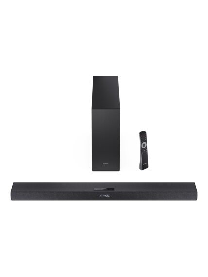 Sharp 2.1ch Ultra-slim Dolby Atmos/DTS Virtual: X Soundbar with Wireless Subwoofer | HT-SBW320 | 360 W | Bluetooth | Black | Wireless connection Sharp 2.1ch Ultra-slim Dolby Atmos/DTS Virtual: X Soundbar with Wireless Subwoofer | HT-SBW320 | 360 W | Bluetooth | Black | Wireless connection