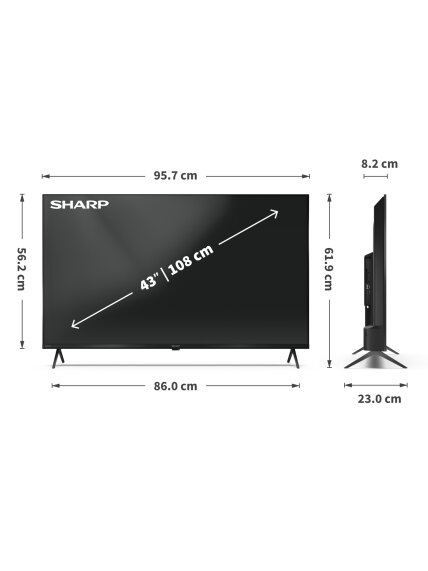 Sharp | 43HL4265E | 43 | Smart TV | Google TV | UHD | Black 7