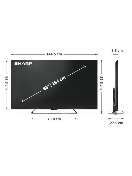 Sharp | 65HR7265E | 65 | Smart TV | Google TV | Black 7 Sharp | 65HR7265E | 65 | Smart TV | Google TV | Black 7