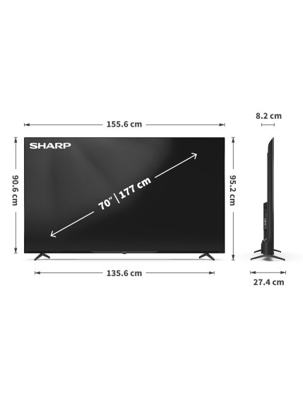 Sharp 70HP5265E | 70 | Smart TV | Google TV | UHD 7