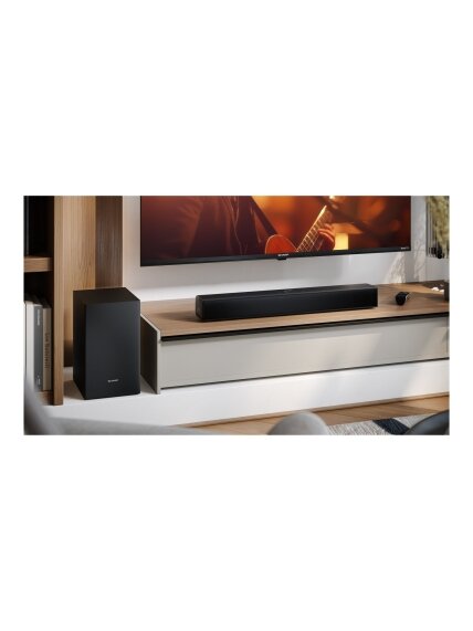 Sharp Compact 2.1 Soundbar with Wireless Subwoofer | HT-SBW121 | 240 W | Bluetooth | Black | Wireless connection 6