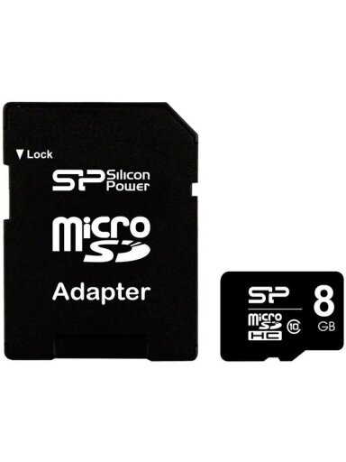 Silicon Power | 8 GB | MicroSDHC | Flash memory class 10 | SD adapter