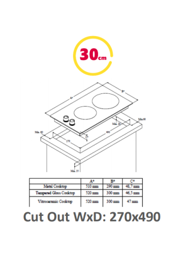 Simfer | Hob | H3.200.VGRIM | Gas | Number of burners/cooking zones 2 | Rotary knobs | Stainless steel Simfer | Hob | H3.200.VGRIM | Gas | Number of burners/cooking zones 2 | Rotary knobs | Stainless steel