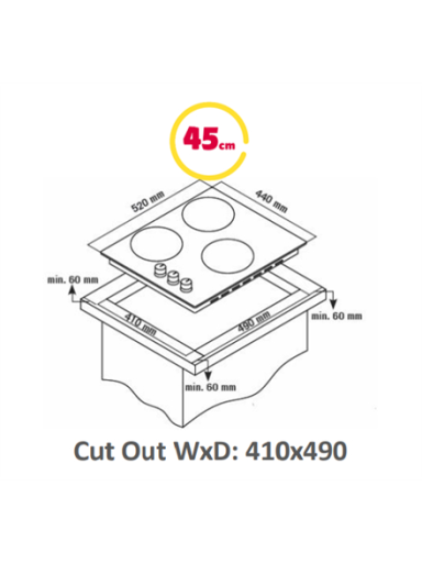 Simfer | Hob | H4.030.DECSP | Vitroceramic | Number of burners/cooking zones 3 | Touch | Black Simfer | Hob | H4.030.DECSP | Vitroceramic | Number of burners/cooking zones 3 | Touch | Black