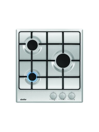 Simfer | Hob | H4.300.VGRIM | Gas | Number of burners/cooking zones 3 | Rotary knobs | Stainless steel Simfer | Hob | H4.300.VGRIM | Gas | Number of burners/cooking zones 3 | Rotary knobs | Stainless steel