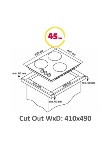 Simfer | Hob | H4.300.VGRIM | Gas | Number of burners/cooking zones 3 | Rotary knobs | Stainless steel Simfer | Hob | H4.300.VGRIM | Gas | Number of burners/cooking zones 3 | Rotary knobs | Stainless steel