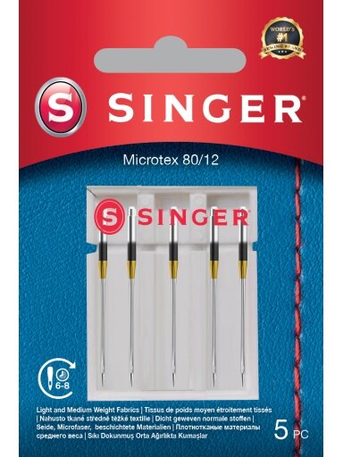 Singer | Microtex Needle 80/12 5PK Singer | Microtex Needle 80/12 5PK