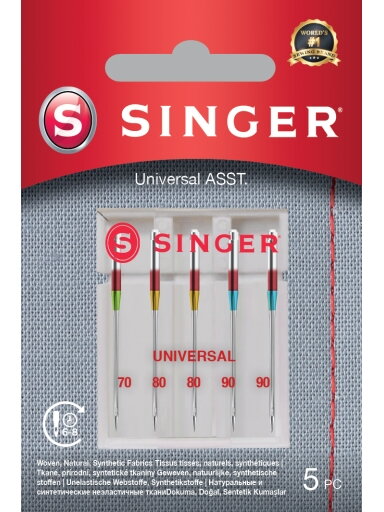 Singer | Universal Needle ASST 5PK for Woven Fabrics